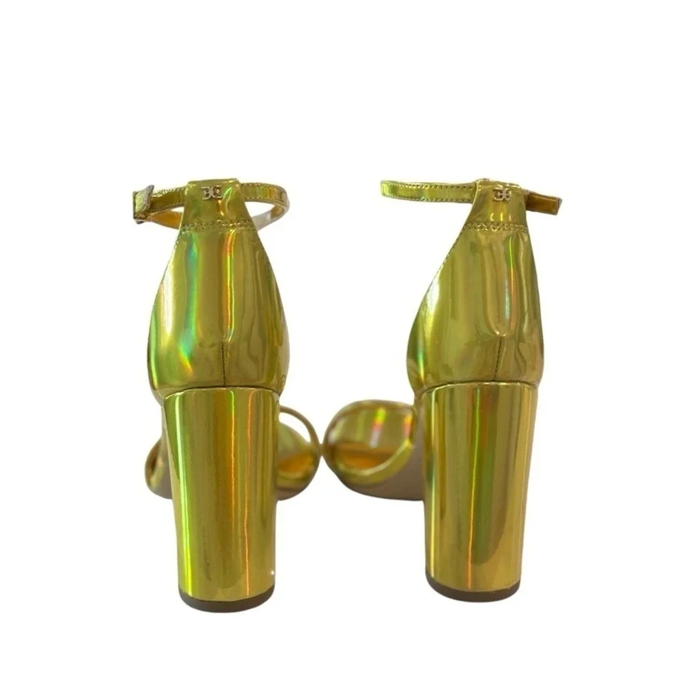 Sam Edelman Yaro‎ Gold Metallic Block Heel Ankle Strap Sandals Womens Size 9M - Picture 14 of 16